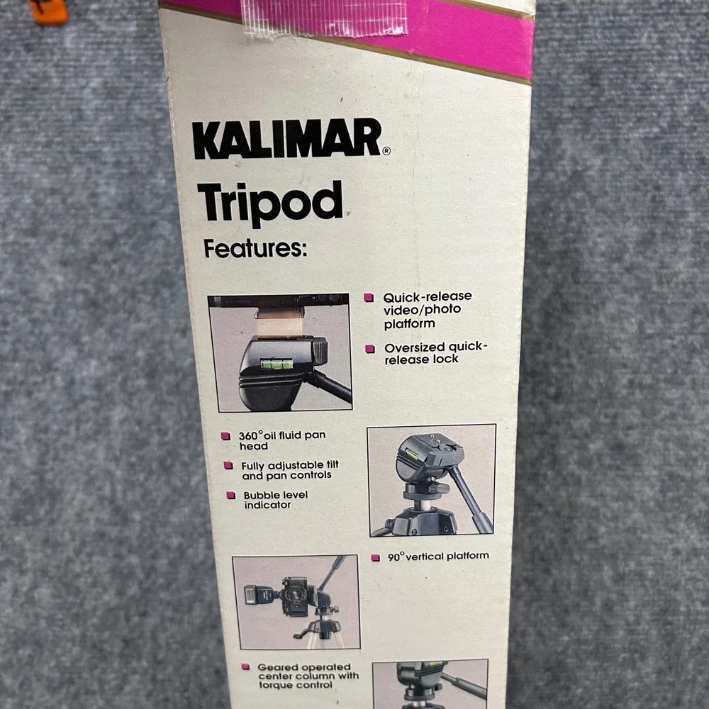 Kalimar Pro-Tech V-40 Tripod for Video Photo 56 inch Aluminum Fluid Head Bubble